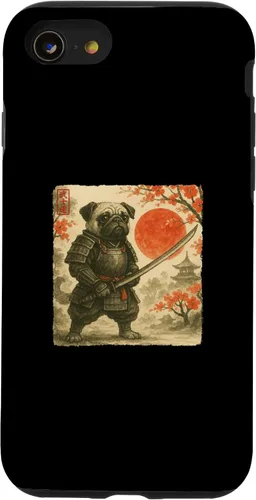 Vista 18 de Pug Samurai Japanese Warrior Costume Sumi-e Art Funny Case for iPhone 17