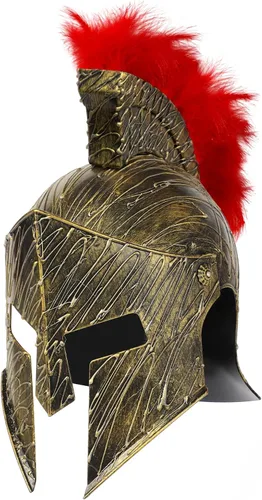 Vista 10 de Servllcell Casco medieval de caballero romano, casco de gladiador espartano griego de plástico, accesorios de disfraz medieval, sombrero de Halloween