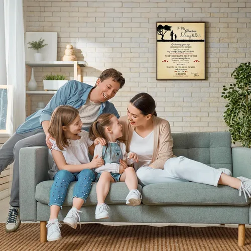 Vista 3 de Mom's Love to Daughter - Arte de pared inspirador para la familia, silueta de mamá e hija, decoración de pared ideal para decoración de habitaciones