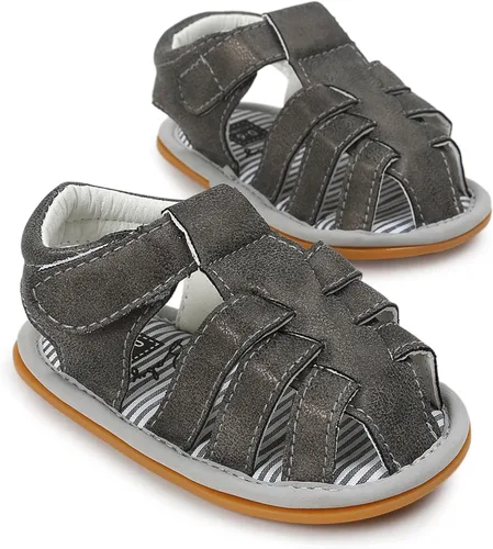 Vista 8 de Sandalias para bebé niña niño, suela antideslizante suave de primera calidad, sandalias de bebé para bebé, zapatos de playa casuales de verano