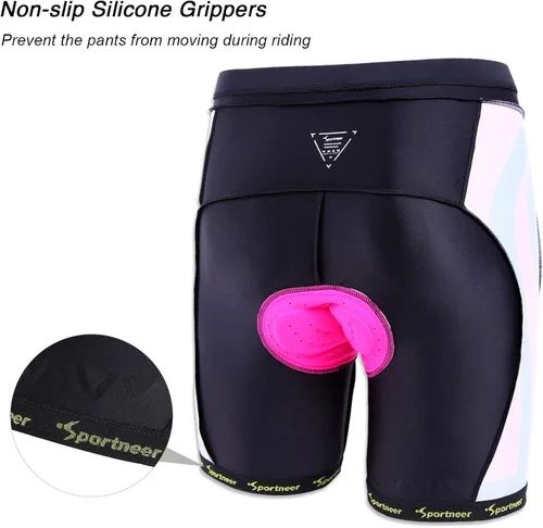 Vista 6 de Sportneer Women Padded Bike Shorts - Bicycle Cycling Shorts for Womens Biking 4D Gel Padding for Mountain Bike and Road Bike