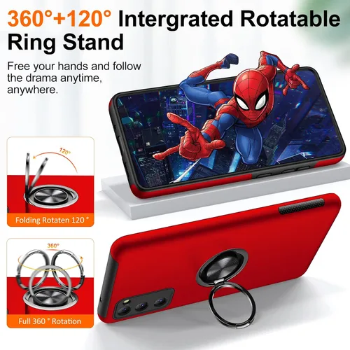 Vista 10 de JAME Funda para Samsung Galaxy S20 FE, Samsung S20 FE 5G con soporte giratorio, TPU suave resistente a los golpes y funda delgada para Galaxy S20 FE