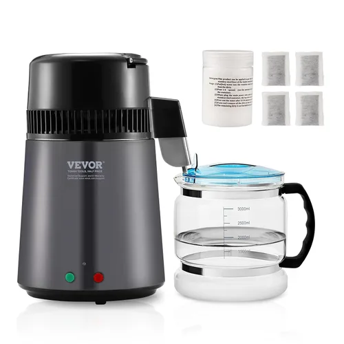 Vista 10 de VEVOR Destilador de agua, destilación de agua pura de 4 l/1.05 galones para encimera del hogar, máquina de agua destilada de 750 W, destilador