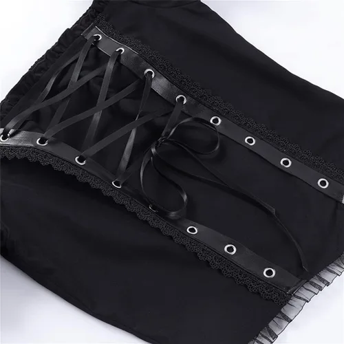 Vista 5 de Camiseta corta gótica punk ALt para adolescentes o mujeres