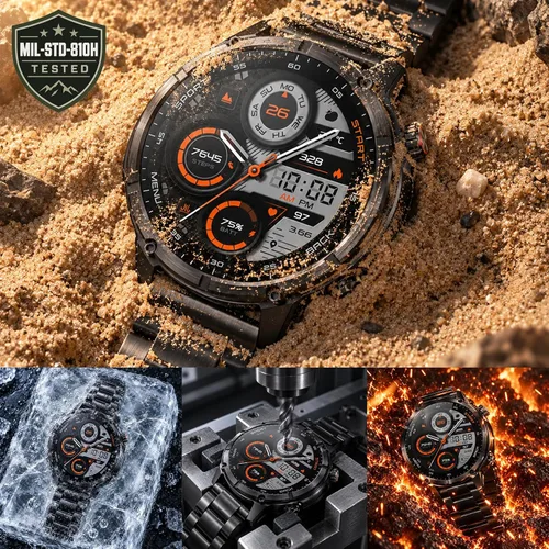 Vista 5 de WalkerFit Reloj inteligente resistente con GPS M6 para hombres, 1.969 in
