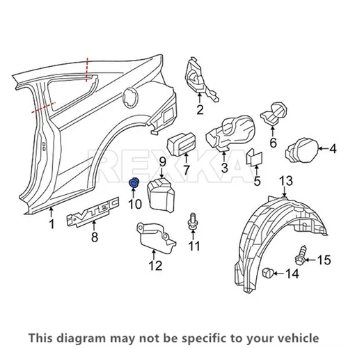 Vista 8 de Rexka 20 piezas de guardabarros para guardabarros, clip de retención de ojal 90682-SEA-003 compatible con Honda Acura Accord Civic CR-V Fit Odyssey