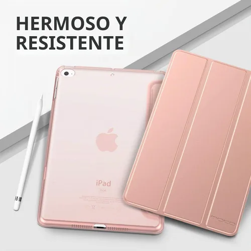 Vista 9 de MoKo Funda para iPad mini 5 2019/Mini 4 2015 (5ta/4ta Generación 7.9 pulgadas), funda delgada y ligera con soporte, con protector traslúcido