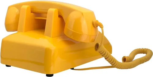 Vista 5 de Teléfono antiguo, teléfono fijo de esfera giratoria retro para oficina en casa, hotel, teléfono vintage básico de una sola línea de los años 80