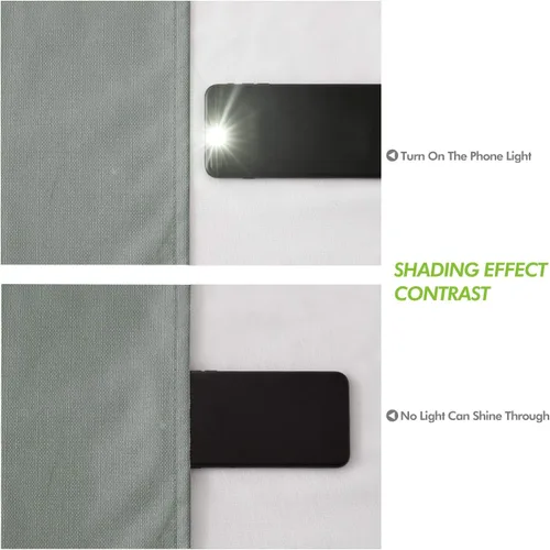 Vista 5 de Deconovo - Cortinas de oscurecimiento total, cortinas de lino sintético de ahorro de energía con revestimiento de 3 capas para ventana pequeña, 42 x