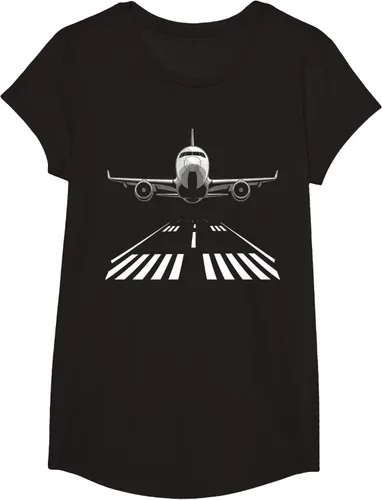 Vista 3 de Airplane Take Off Runway Pilot Jet T-Shirt Negro