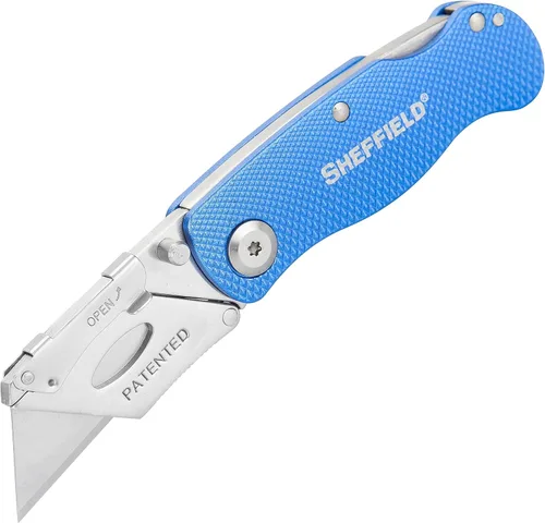 Vista 13 de Sheffield 12514 Cuchillo Utilitario Plegable Paquete de 3, Rellenos para Calcetines, Regalos para Hombres, Regalos para Papá, Hojas de Cuchillo