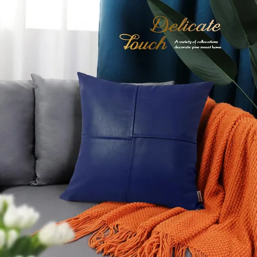 Vista 75 de BRAWARM Fundas de Almohada Decorativas de Cuero Sintético 12 X 20 Pulgadas, Fundas de Almohada Lumbar de Cuero Naranja Paquete de 2, Almohadas