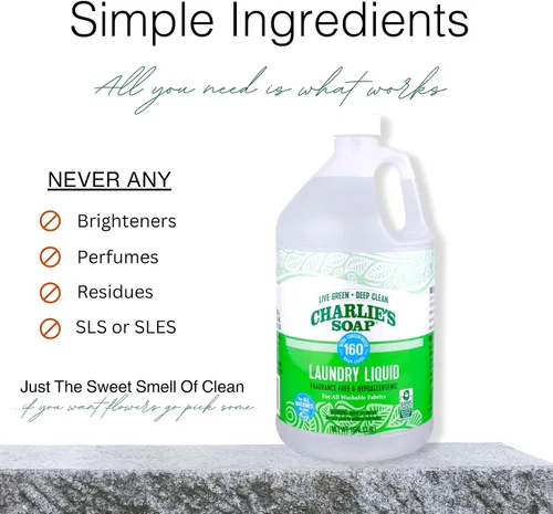 Vista 7 de Charlie's Soap Detergente líquido para ropa sin fragancia, 160 cargas (128 onzas, 1 paquete)