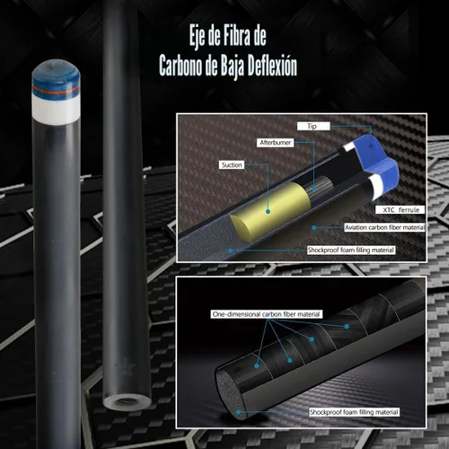 Vista 7 de CRICAL Carbon Fiber Pool Cue Stick 58in Low Deflection Billiard Cue