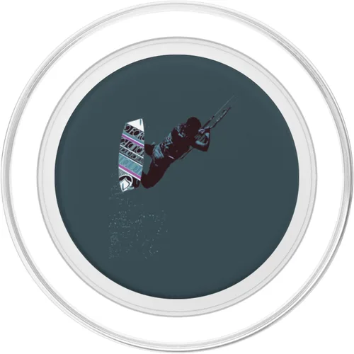 Vista 2 de Kitesurfing Action Kite And Surf Illustration PopSockets MagSafe PopGrip for iPhone