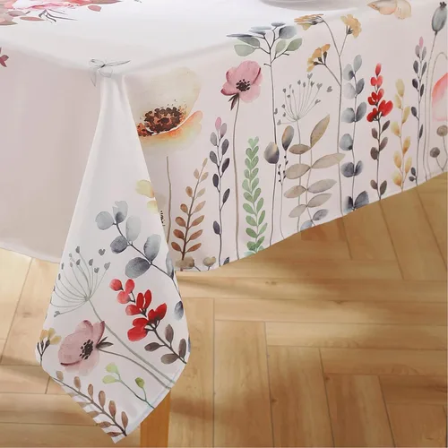 Vista 4 de Summe - Manteles para mesas rectangulares, 52 x 70 pulgadas, sin arrugas, lavable a máquina, de poliéster, floral, acuarela, flores silvestres