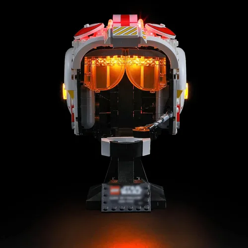 Vista 2 de BRIKSMAX Kit de iluminación LED para casco de Star Wars Luke Skywalker (Red Five), compatible con el modelo de bloques de construcción Lego 75327