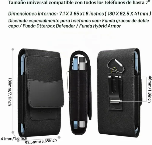 Vista 2 de Funda de teléfono dual con clip para cinturón, funda para teléfono celular adecuada para iPhone17/16/15/14/Pro/Max/Plus Samsung Galaxy S25 S24 S23