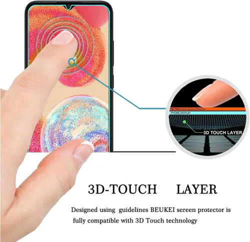 Vista 2 de Paquete de 3 protectores de pantalla de vidrio templado, sensible al tacto, compatible con fundas, compatible con fundas, dureza 9H (paquete de 3)