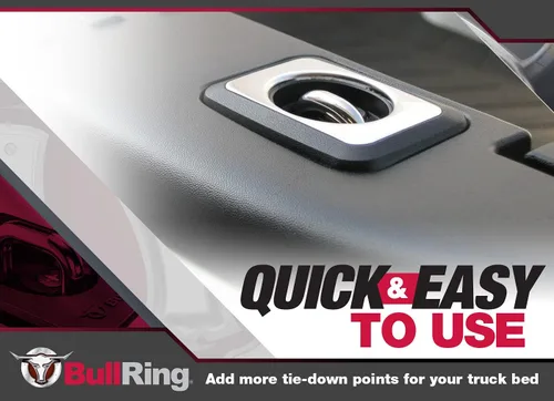 Vista 2 de Bull Ring Anclajes retráctiles para cama de camión, 98-12 Ford Ranger, 98-14 F150, 98-16 F250 y F350 Super Duty, 99-13 Silverado, 99-13 Sierra 1500