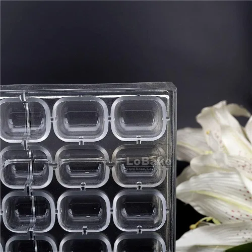 Vista 3 de 48 cavidades rectángulo cubo píldoras forma de policarbonato duro plástico chocolate molde caramelo hielo moldes Sugarcraft moldes DIY hornear