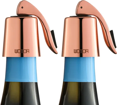Vista 8 de WOTOR Tapones para botellas de vino de acero inoxidable con silicona Negro-2