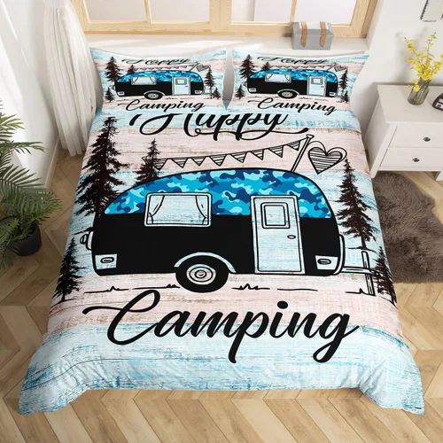 Vista 21 de Erosebridal Camper Bedding - Juego de ropa de cama de 2 piezas, estilo rústico de granja, juego de ropa de cama de campamento para adolescentes