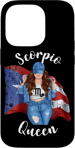 Vista 17 de Funda para iPhone 16 Puertorriqueña Escorpio Reina de Puerto Rico Morena