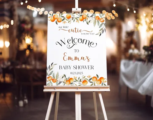 Vista 9 de Letrero de bienvenida de otoño personalizado, decoración de baby shower de calabaza pequeña