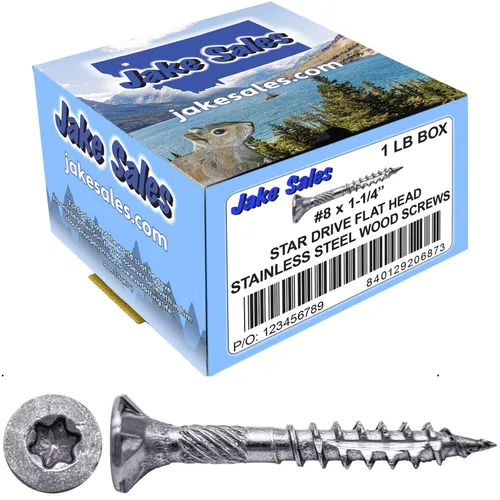 Vista 98 de 8 x 1 revestimiento exterior recubierto de bronce, tornillo de madera multiusos compatible con ACQ, cabeza plana Torx/Star Drive de 1 libra, 288