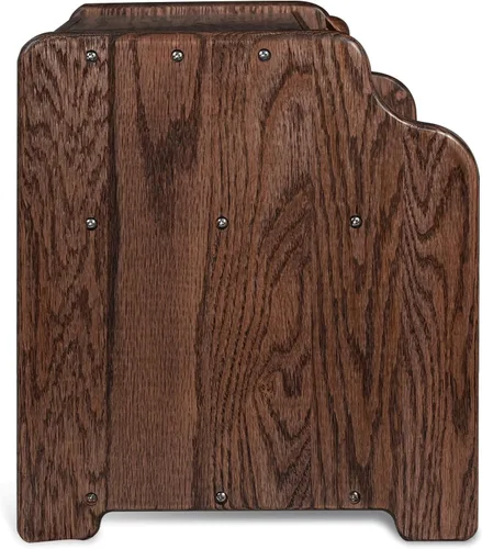 Vista 5 de CONSDAN Panera de madera maciza de roble para encimera de cocina, contenedor de pan de doble capa para almacenamiento de pan, caja de pan de gran