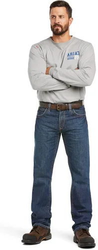 Vista 7 de Jeans para hombre Ariat, no Inflamable M5, ajuste entallado, corte recto