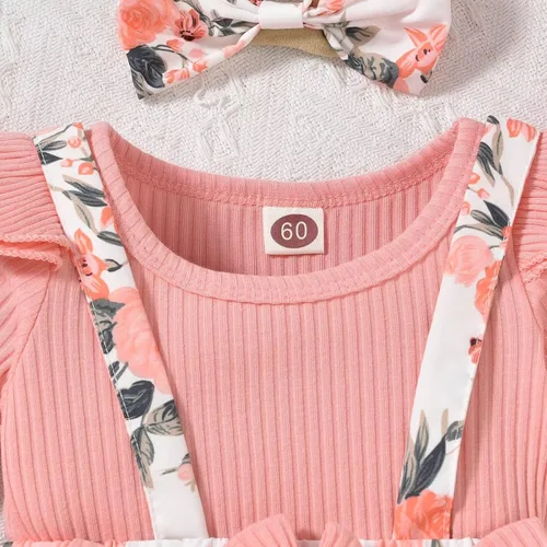 Vista 52 de Unutiylo Ropa de bebé recién nacida prematura con tirantes, traje de otoño e invierno, traje de manga larga con volantes