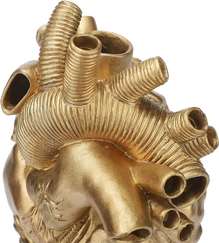 Vista 2 de Florero anatómico de corazón para flores, jarrones con forma de resina, esculturas de ornamento de escritorio, estante para el hogar, centros