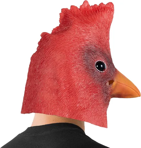 Vista 2 de Janiyfo Máscara de látex de zorro ártico de Halloween, máscara de animal de cabeza completa