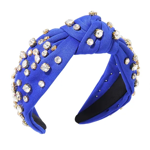 Vista 8 de Diadema anudada de cristal para mujer, diadema con nudo superior ancha, diadema de moda para mujer, accesorios para el cabello (rosa)