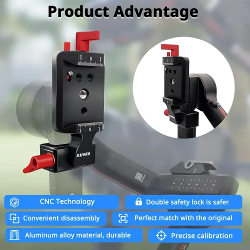Vista 3 de Soporte vertical RS3, solución de placa de cámara cardán vertical compatible con DJI Ronin S3/Ronin S3 PRO para cámara YouTube Tiktok Video Disparo