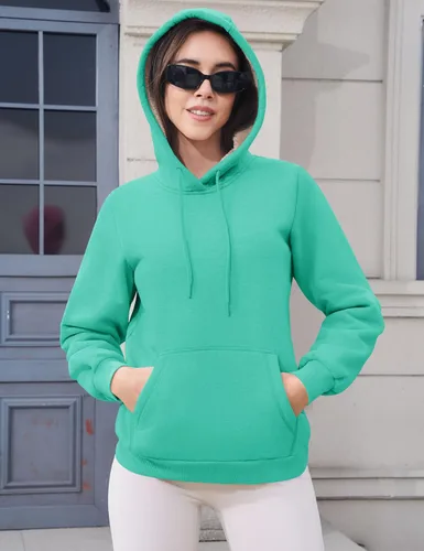 Vista 54 de MAGCOMSEN Sudaderas con capucha para mujer, con forro de sherpa, de vellón, para invierno, cálido, pesado, de algodón, con bolsillo