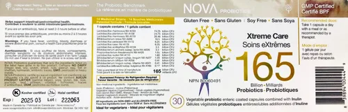 Vista 2 de NOVA Probiotics Multi-Strain Xtreme Care 165 mil millones de probióticos por cápsula-30 VCaps