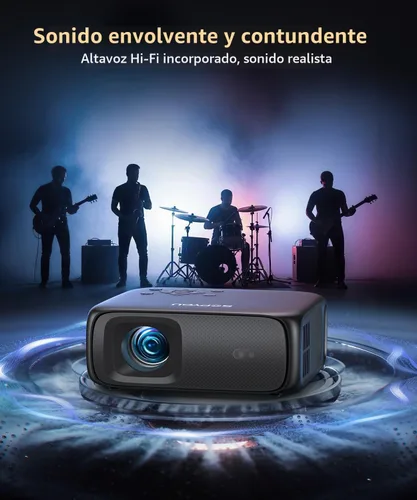 Vista 8 de 1500ANSI Google TV Proyector inteligente, enfoque automático y Keystone, con soporte For Office Presentations, Classroom Teaching, Outdoor Camping