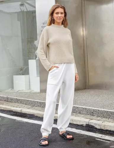 Vista 2 de Tanming Conjunto de 2 piezas para mujer, suéter de manga larga, parte superior de punto, pantalones deportivos