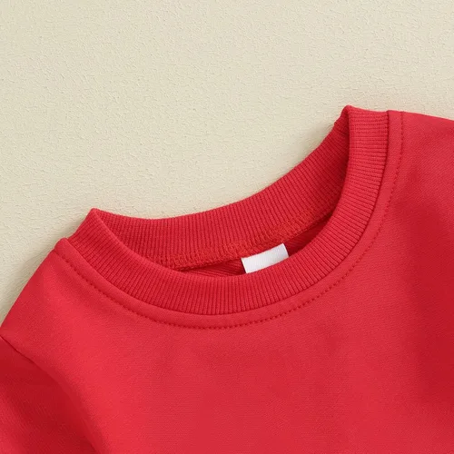 Vista 66 de Traje de San Valentín para bebé, niña, niño, traje de San Valentín, sudadera de manga larga con estampado de corazón