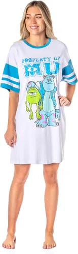 Vista 4 de Disney Monsters University Varsity - Camiseta de fútbol de gran tamaño para mujer, Mike Sulley, Blanco