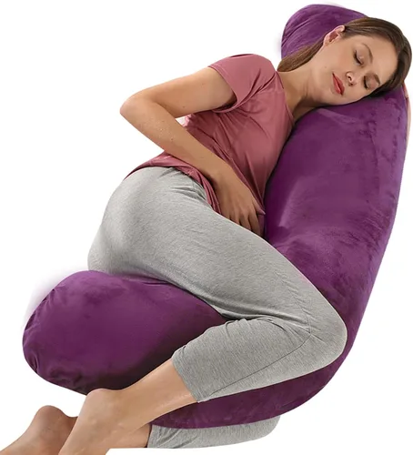 Vista 12 de BATTOP - Almohadas de embarazo con funda refrescante, almohada de maternidad para dormir, soporte para vientre, caderas, piernas, imprescindibles
