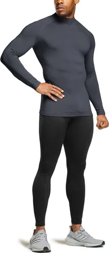 Vista 7 de ATHLIO 2 or 3 Pack Men's Thermal Long Sleeve Compression Shirts, TurtleMock Winter Sports Base Layer, Active Running Shirt