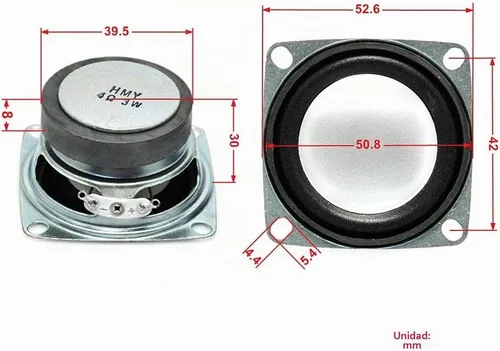 Vista 3 de Gikfun 2 "4 ohmios 3 W gama completa altavoz de audio estéreo Woofer altavoz para Arduino (paquete de 2 piezas) EK1725