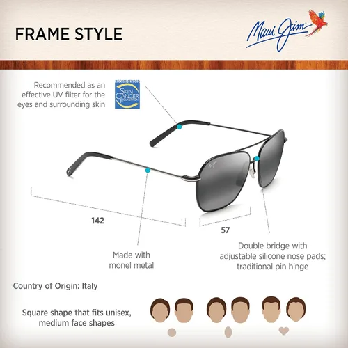 Vista 6 de Maui Jim Gafas de sol polarizadas de aviador para hombre y mujer