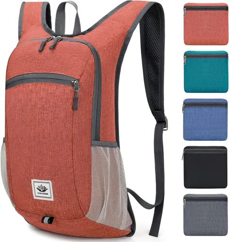 Vista 8 de Esup Mochila de senderismo ligera de 15L Mochila de viaje pequeña plegable Mochila de camping plegable para mujeres y hombres (negro)