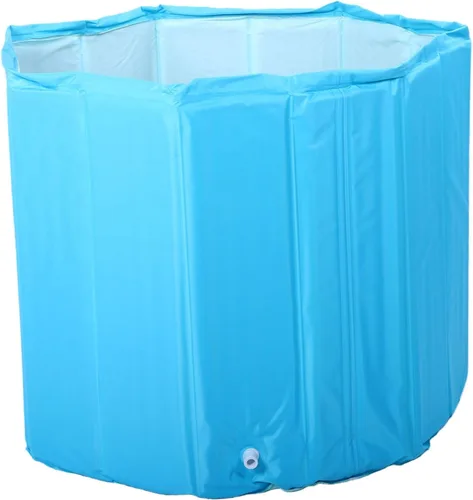 Vista 8 de Mingzhe Inflatable Bathtub for Adults 31.50x25.59in Foldable PVC Soaking Blue