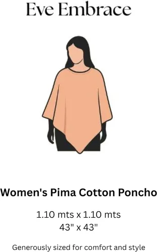 Vista 8 de Poncho peruano de algodón Pima Funda de lactancia 4 en 1, envoltura de yoga y chal diario Suave, transpirable Hecho a mano éticamente
